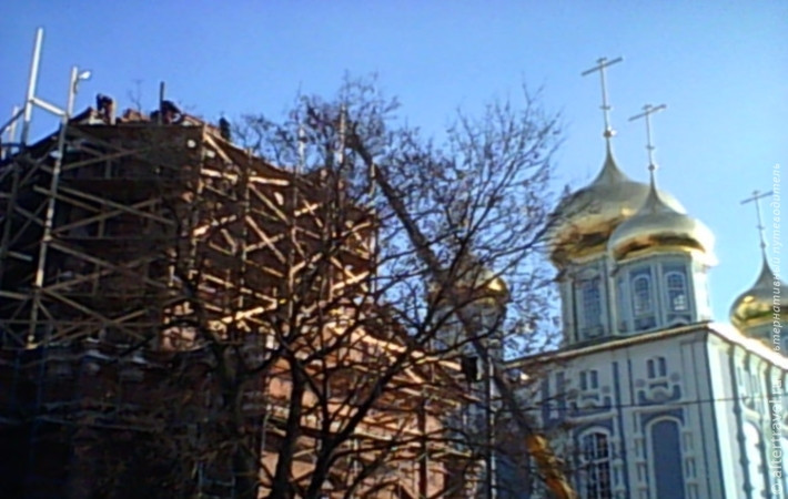 Строительство колокольни Успенского собора Тульского кремля